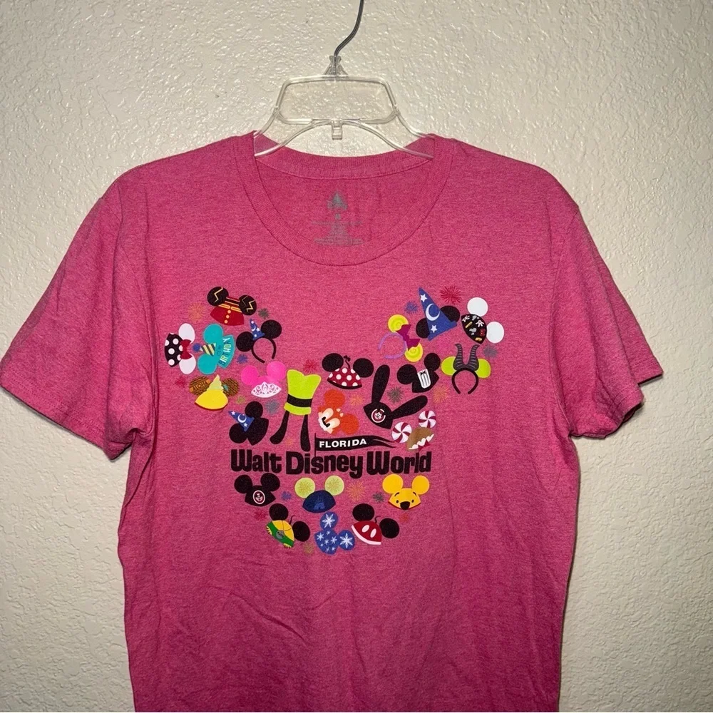 Disney Mickey Mouse Graphic T-Shirt Women’s M Pink Walt Disney World Tee